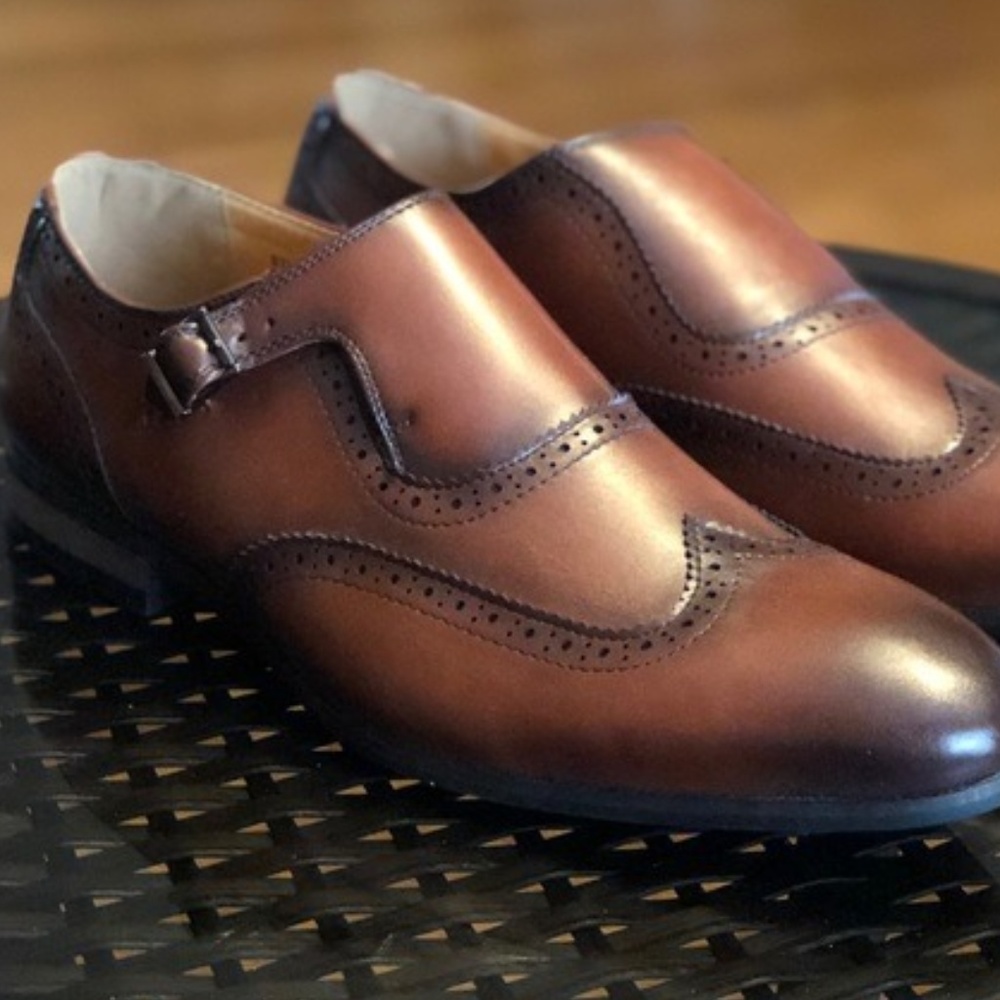 Santino Luciano Men's Single Monk Strap Wingtip